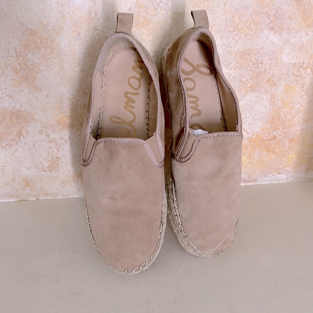 Sam Edelman Women SlipOn Espadrille Shoes Coastal Beach Flats Tan 9.5 Suede - Picture 6 of 10